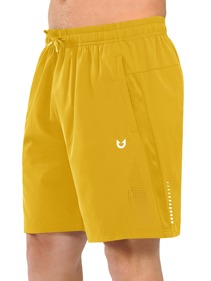 Men's Yellow Gym Sweat 7" Moisture Wicking Shorts