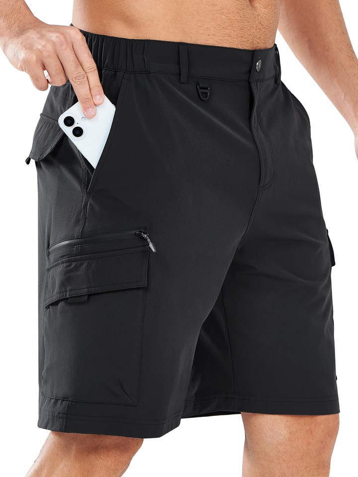 Northyard Men's Black Hiking 9 inch Cargo Shorts with Pockets Casual for Work Outdoor