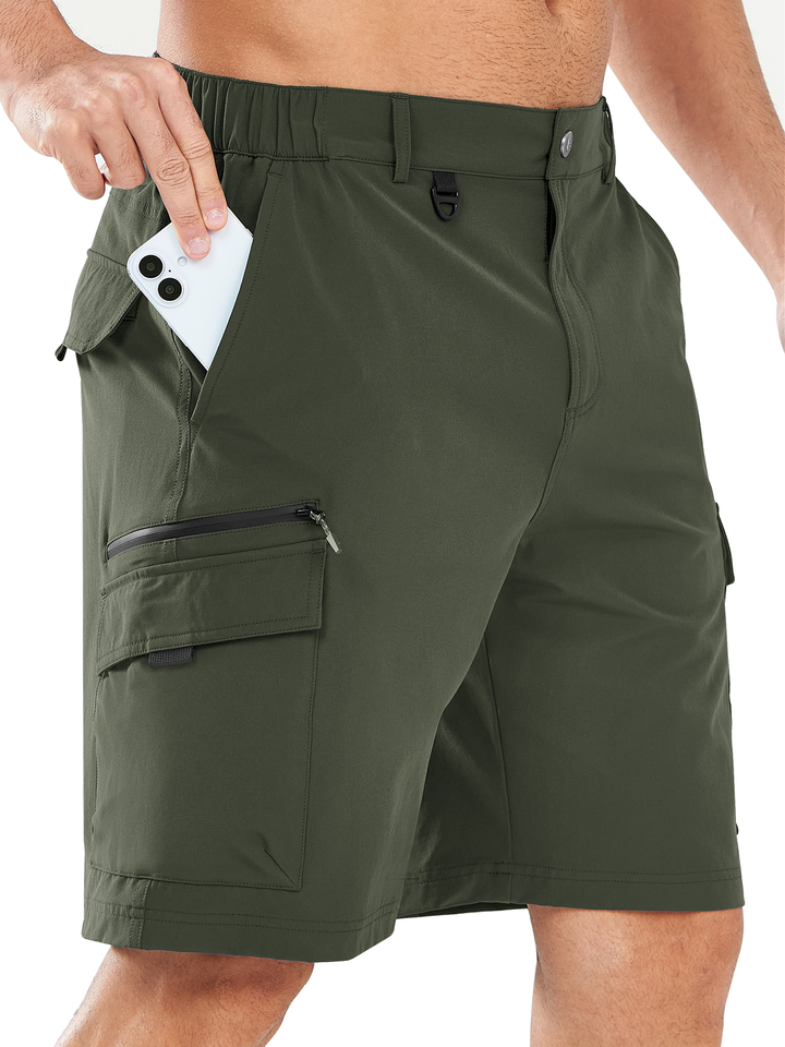 Northyard Men's Army Green Hiking 9 inch Cargo Shorts with Pockets Casual for Work Outdoor