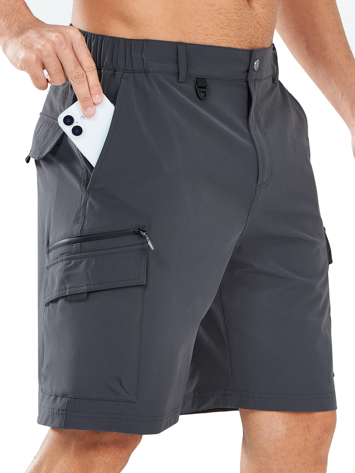 Northyard Men's Dark Grey Hiking 9 inch Cargo Shorts with Pockets Casual for Work Outdoor