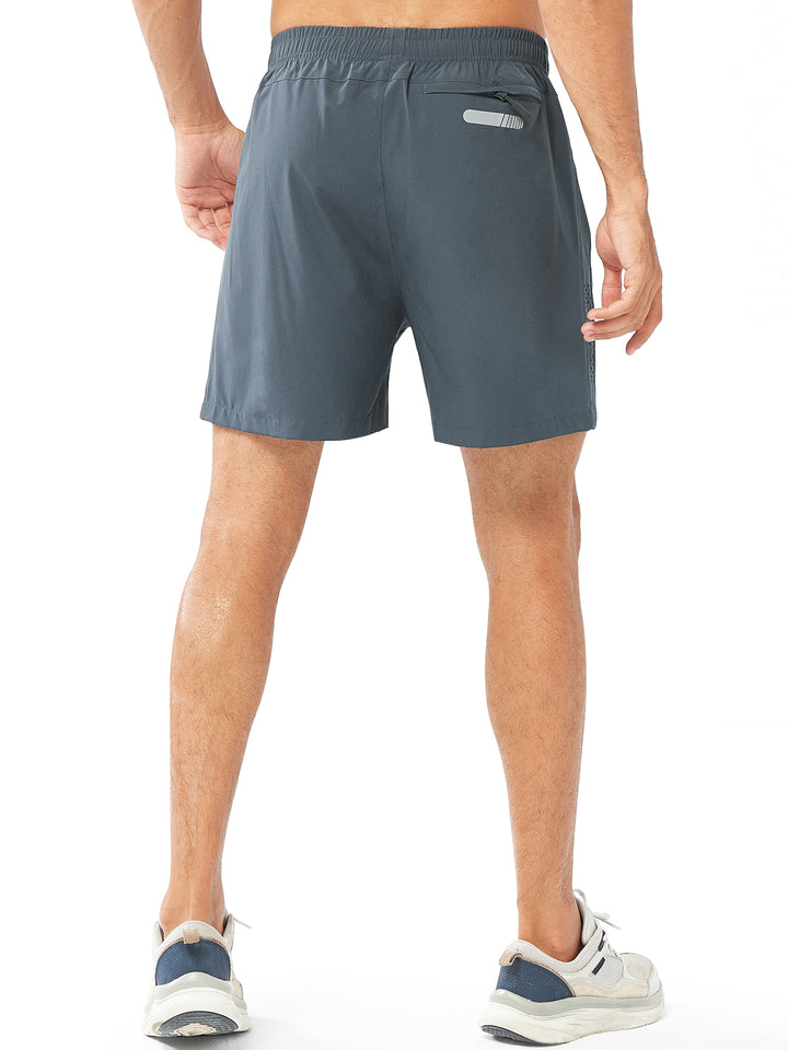 Men's Cool Grey 5" Moisture Wicking Hiking Shorts Back