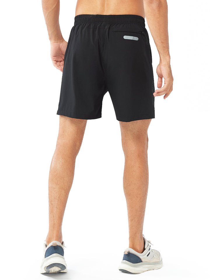 Men's Black 5" Moisture Wicking Hiking Shorts Back