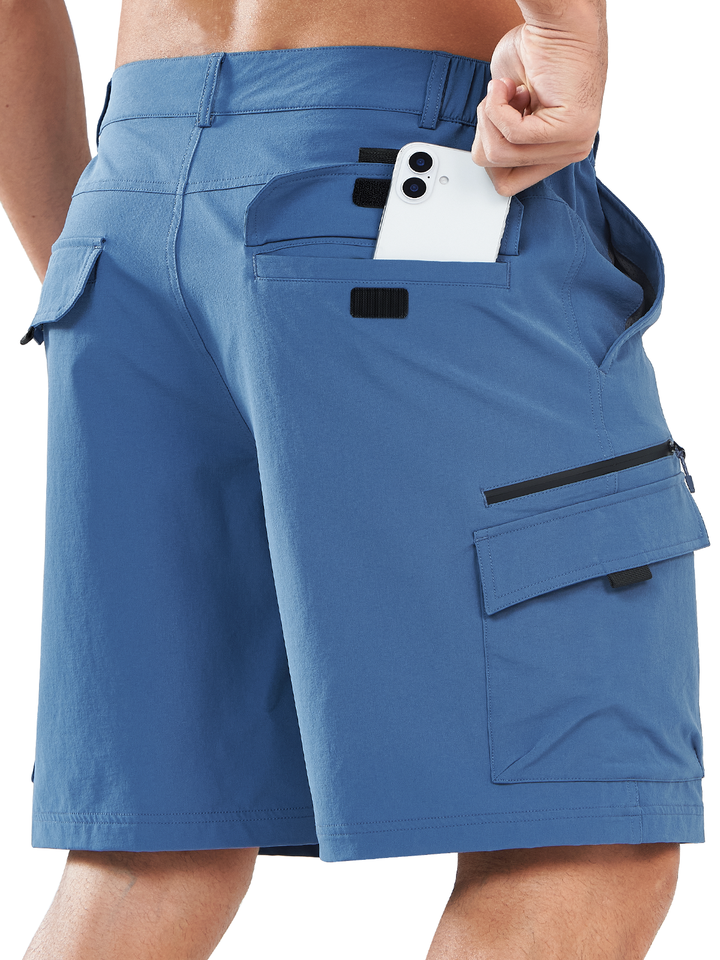 Northyard Men's Federal Blue Hiking 9 inch Cargo Shorts with Pockets Casual for Work Outdoor Back