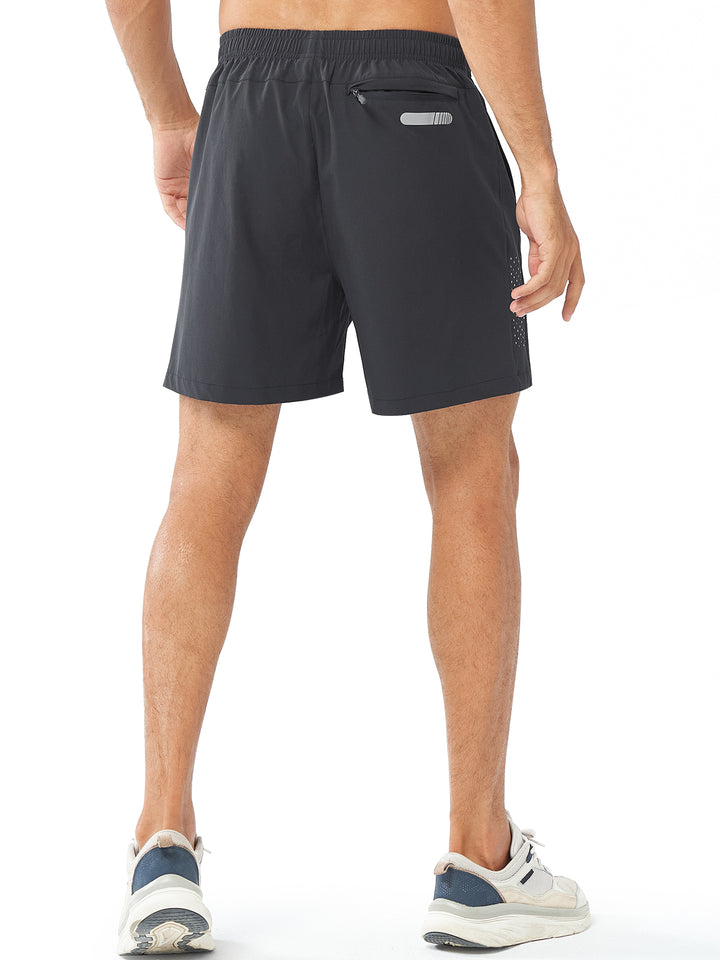 Men's Dark Grey 5" Moisture Wicking Hiking Shorts Back