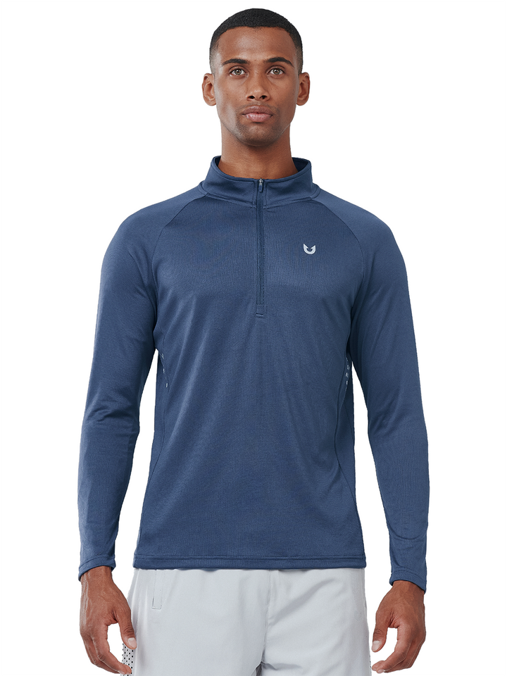 Men's Federal Blue Quarter 1/4 Zip Sweatshirt Pullover lightweight Athletic Shirts