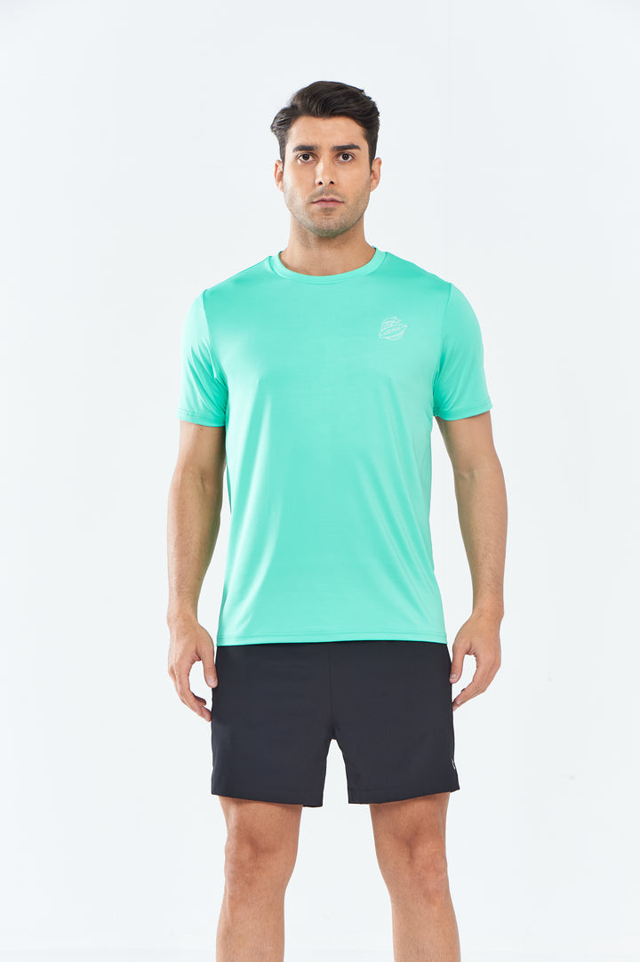 Northyard Men's Mint Green Rash Guard T-Shirts Sun Protection UV Short Sleeve for Surf Swim Fashion