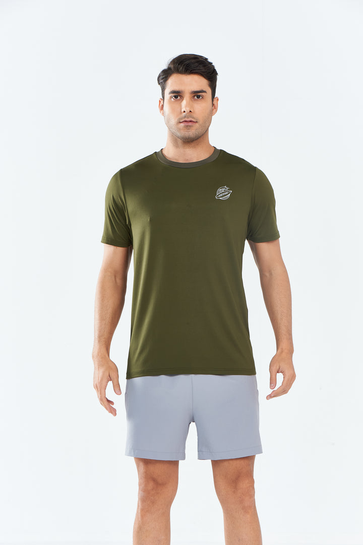 Northyard Men's Army Green Rash Guard T-Shirts Sun Protection UV Short Sleeve for Surf Swim Fashion