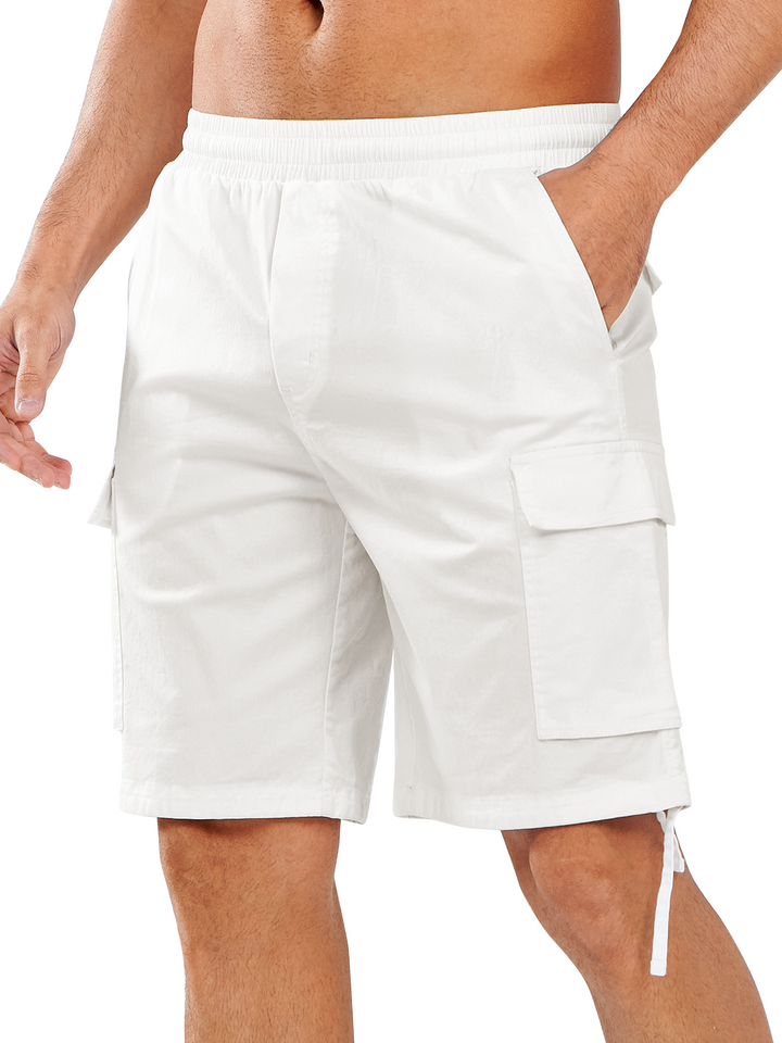 NORTHYARD Men's 7" White Casual Outdoor Cargo Shorts with Pockets Twill for Hiking