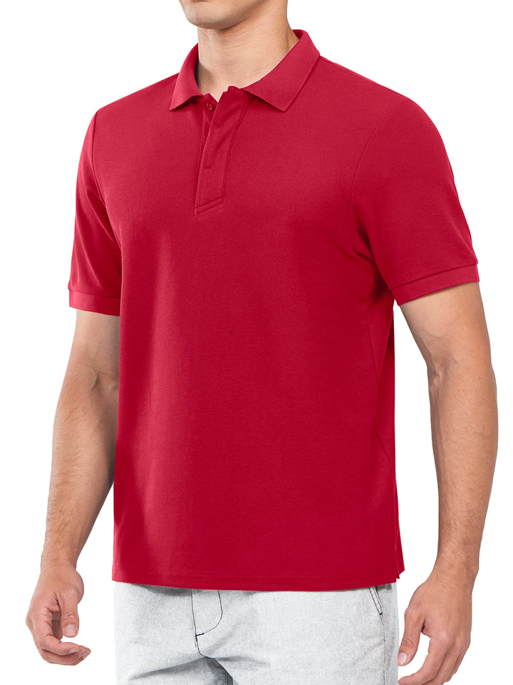 Northyard Men's Red Cotton Tennis Polo Shirts Golf Pickleball Casual Knitted T-Shirt Back