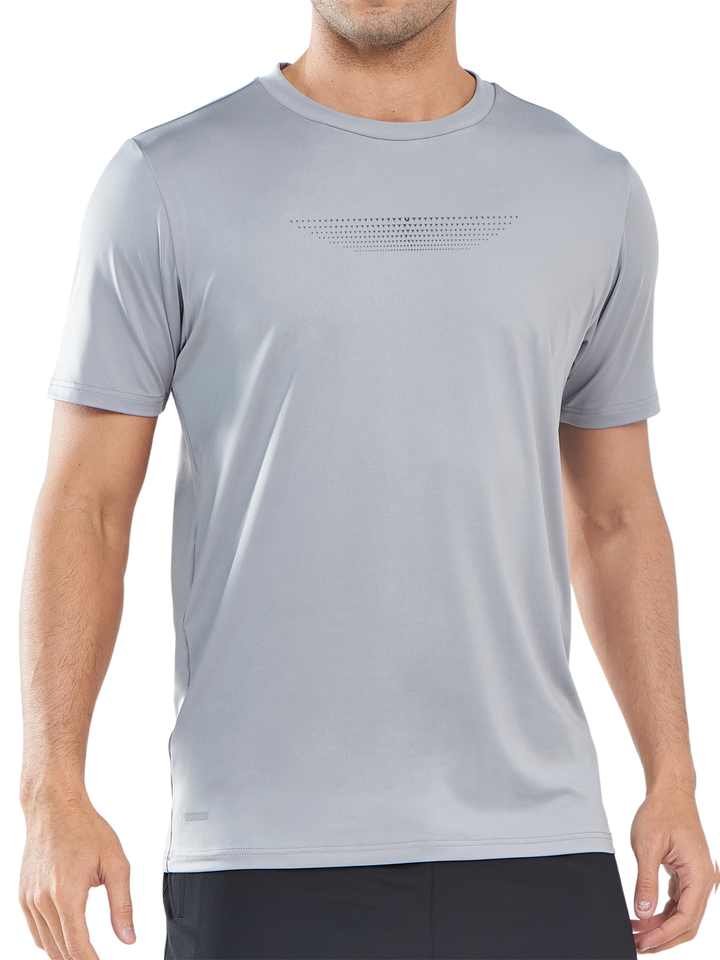 NORTHYARD Men's Light Grey Quick Dry Fit Workout Gym T-Shirts Breathable Short Sleeve Tops