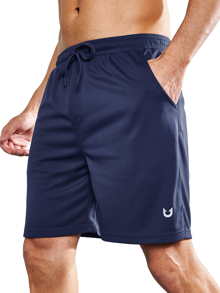 Northyard Men's Navy Gym Workout 7 inch Mesh Shorts Quick Dry for Tennis Pickball Run