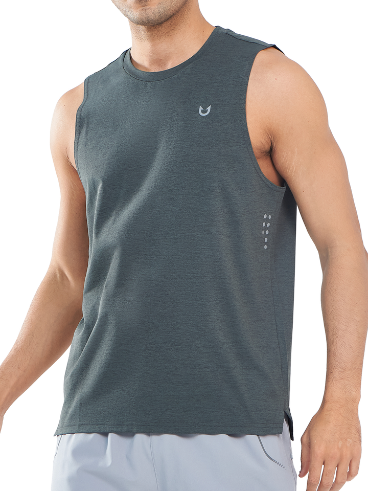 NORTHYARD Men's Dark Grey Workout Muscle Shirts Quick Dry Sleeveless Tank Tops for Gym Run