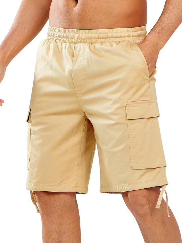 NORTHYARD Men's 7" Light Khaki Casual Outdoor Cargo Shorts with Pockets Twill for Hiking