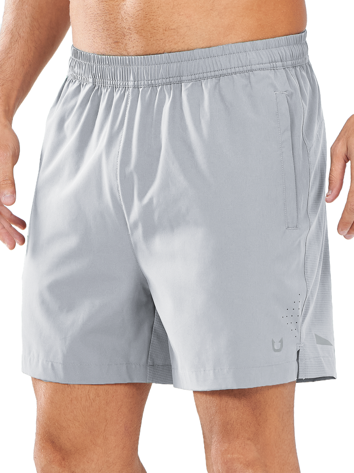 Northyard Men's Light Grey Breathable 5 inch Running Shorts with Pocket Lightweight for Gym