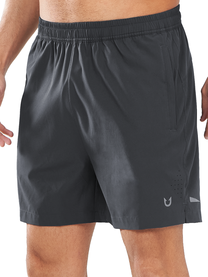 Northyard Men's Dark Grey Breathable 5 inch Running Shorts with Pocket Lightweight for Gym