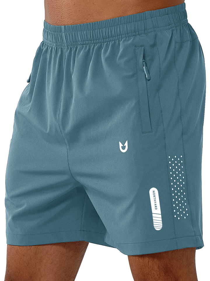 Men's Grey Blue 5" Moisture Wicking Hiking Shorts