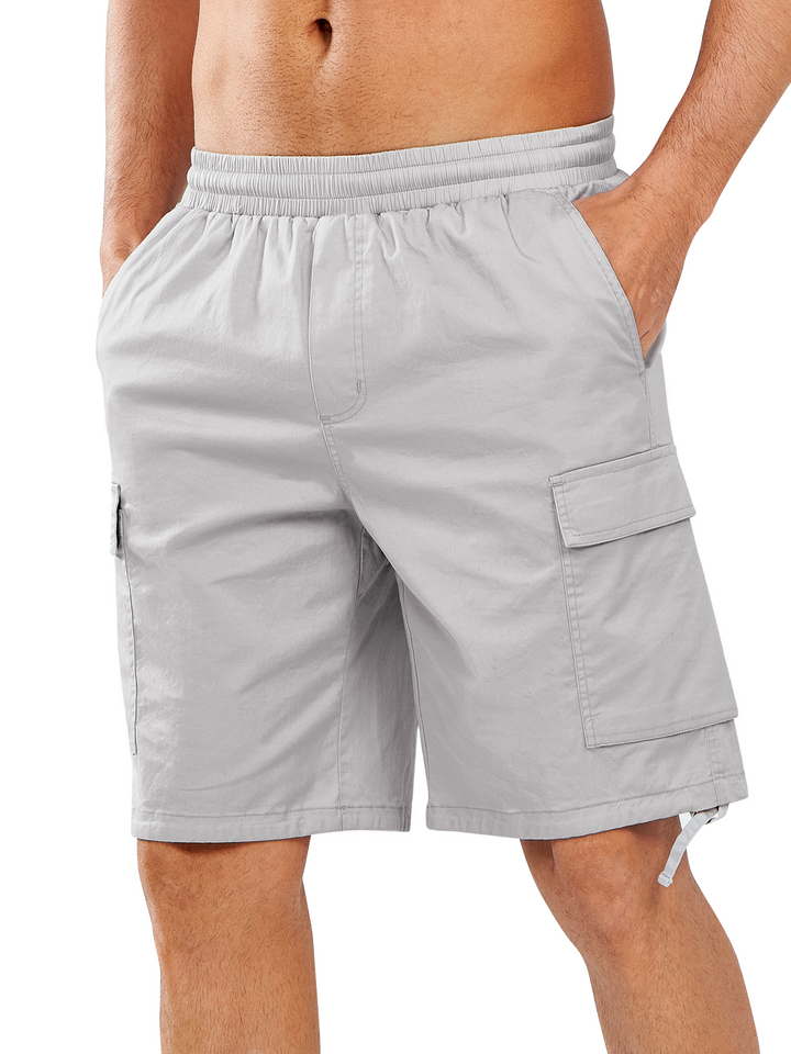 NORTHYARD Men's 7" Light Grey Casual Outdoor Cargo Shorts with Pockets Twill for Hiking