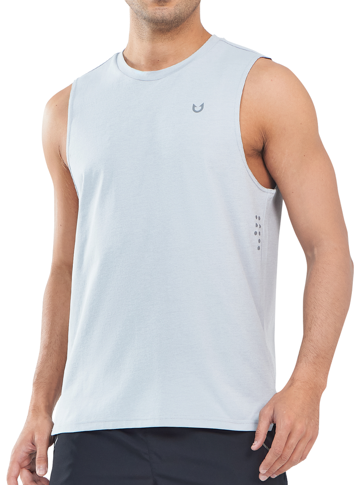 NORTHYARD Men's Light Grey Workout Muscle Shirts Quick Dry Sleeveless Tank Tops for Gym Run