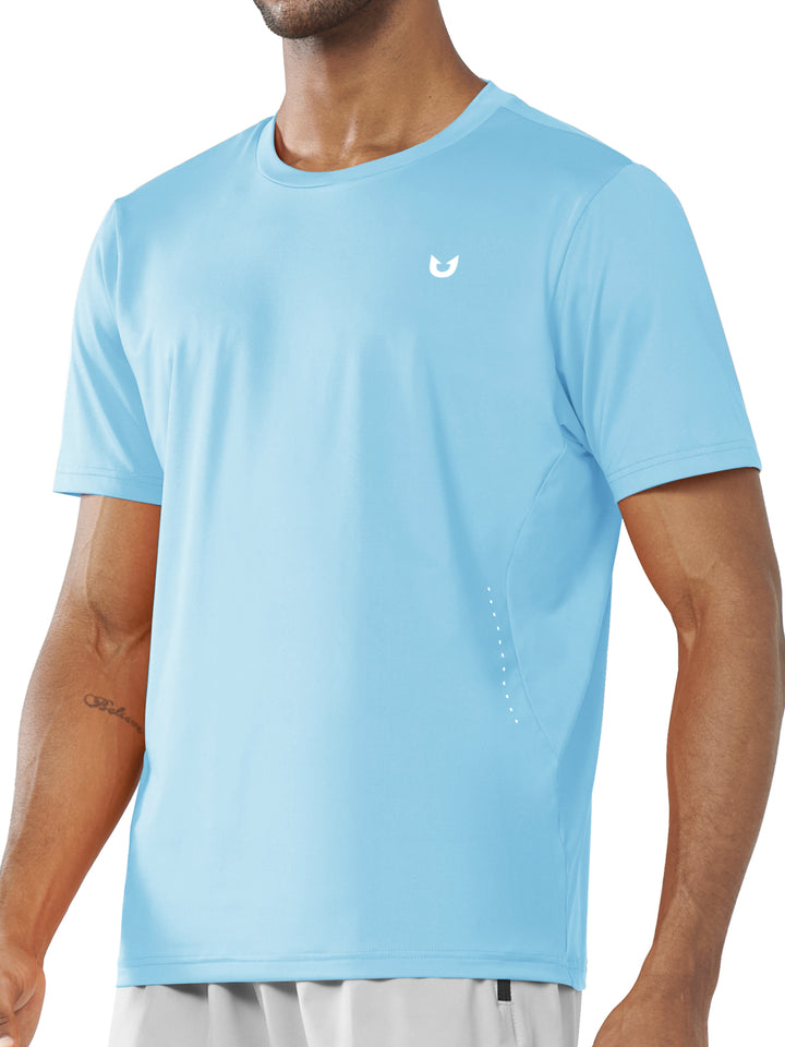 Men's Sky Blue Gym Compression Workout T Shirts