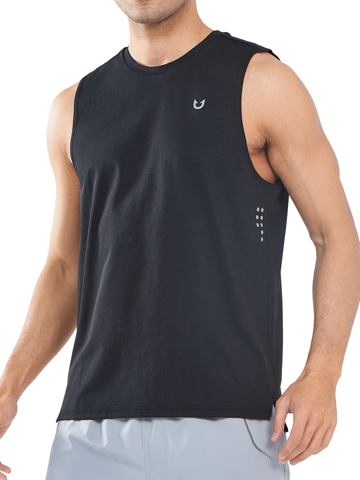 NORTHYARD Men's Black Workout Muscle Shirts Quick Dry Sleeveless Tank Tops for Gym Run