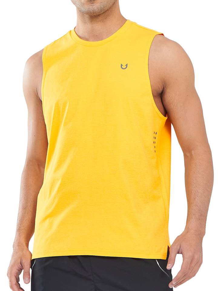 NORTHYARD Men's Orange Workout Muscle Shirts Quick Dry Sleeveless Tank Tops for Gym Run