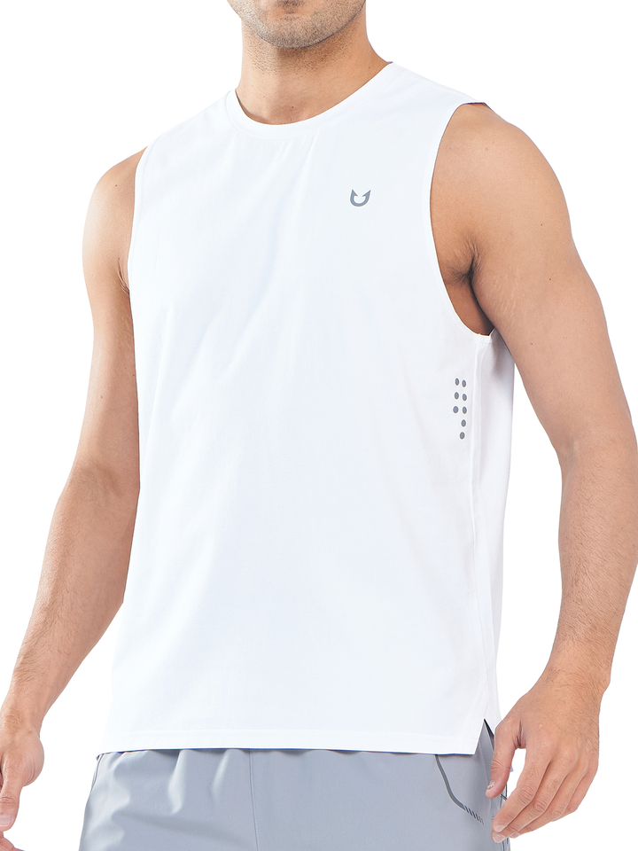 NORTHYARD Men's White Workout Muscle Shirts Quick Dry Sleeveless Tank Tops for Gym Run