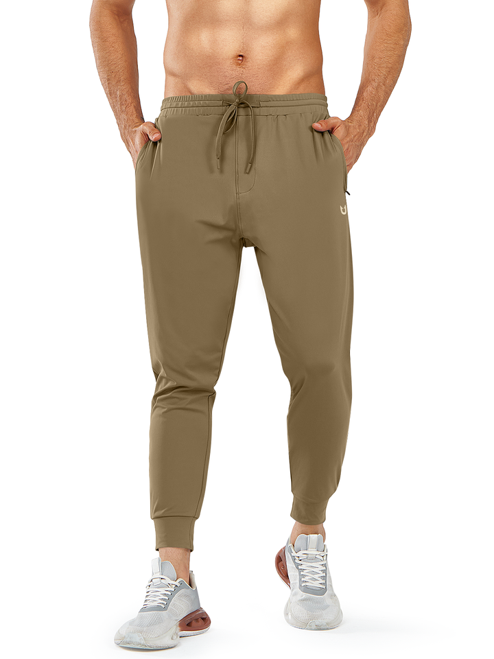 Northyard Men's Dark Khaki Running Breathable Joggers Workout Gym Sweatpants for Pickleball Front