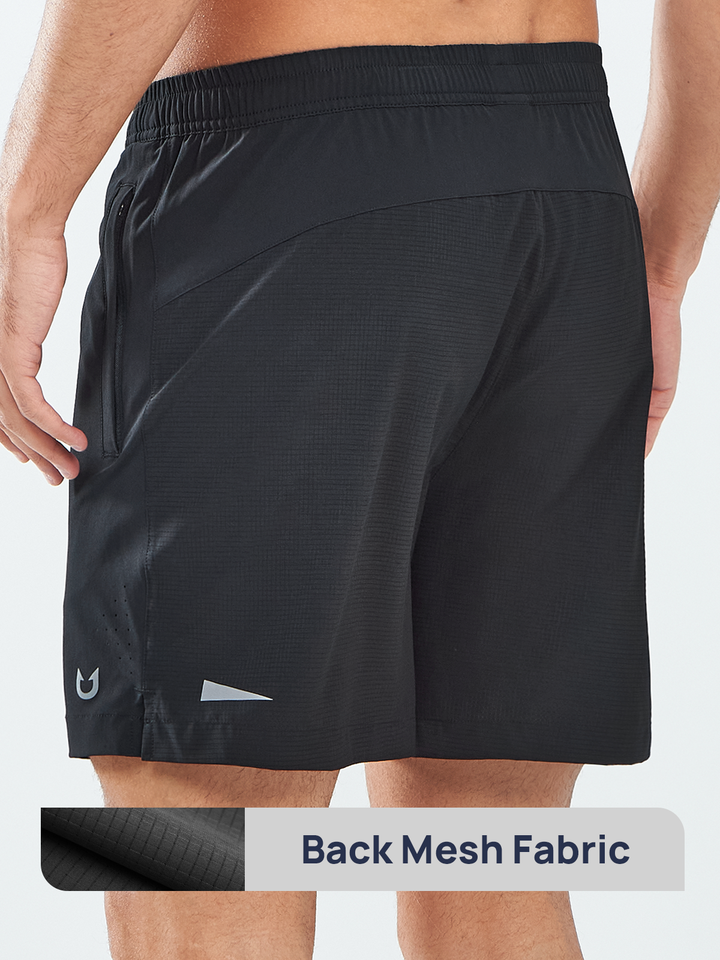 Northyard Men's Black Breathable 5 inch Running Shorts with Pocket Lightweight for Gym Back