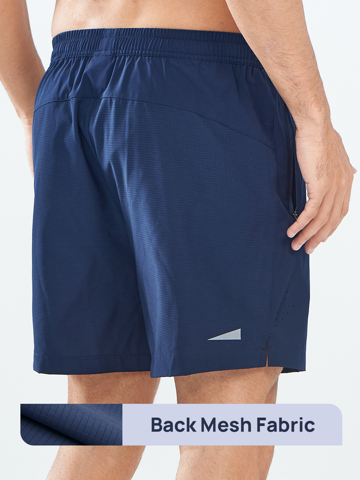 Northyard Men's Dark Blue Breathable 5 inch Running Shorts with Pocket Lightweight for Gym Back