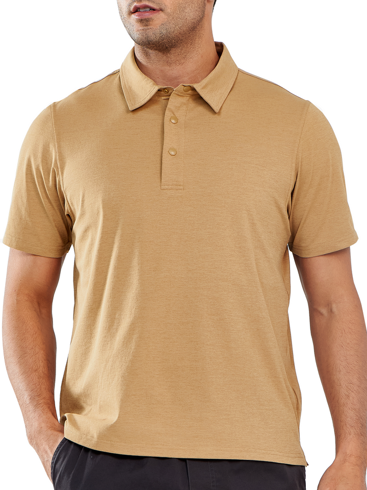 Northyard Men's Light Khaki Polo Athletic Short Sleeve Shirts Collared Tops for Golf Tennis