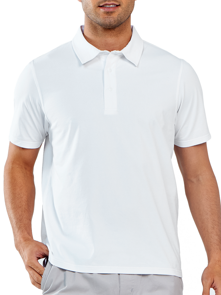 Northyard Men's White Polo Athletic Short Sleeve Shirts Collared Tops for Golf Tennis