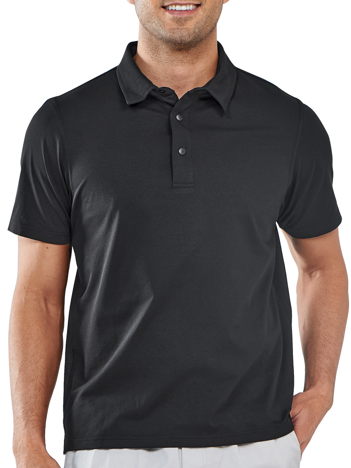 Northyard Men's Black Polo Athletic Short Sleeve Shirts Collared Tops for Golf Tennis