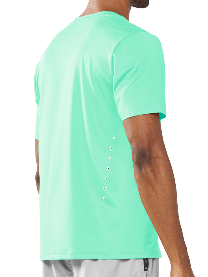 Men's Mint Green Gym Compression Workout T Shirts Back