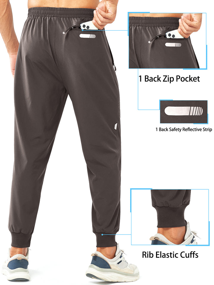 Men's Coffee Lightweight Athletic Joggers Gym Workout Sport Pants for Running Pockets