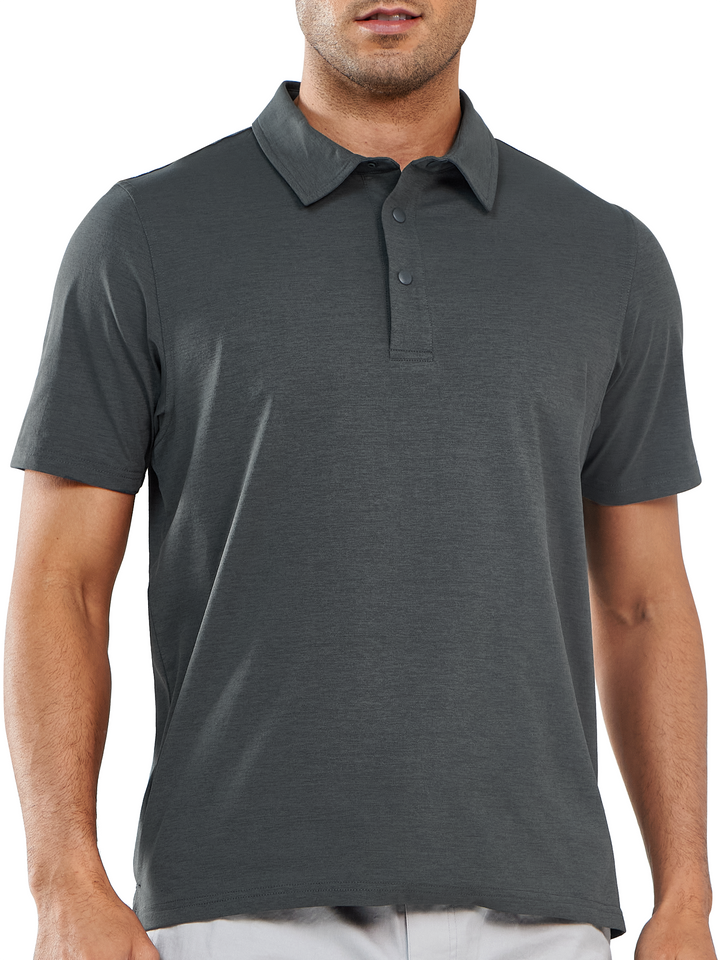 Northyard Men's Dark Grey Polo Athletic Short Sleeve Shirts Collared Tops for Golf Tennis