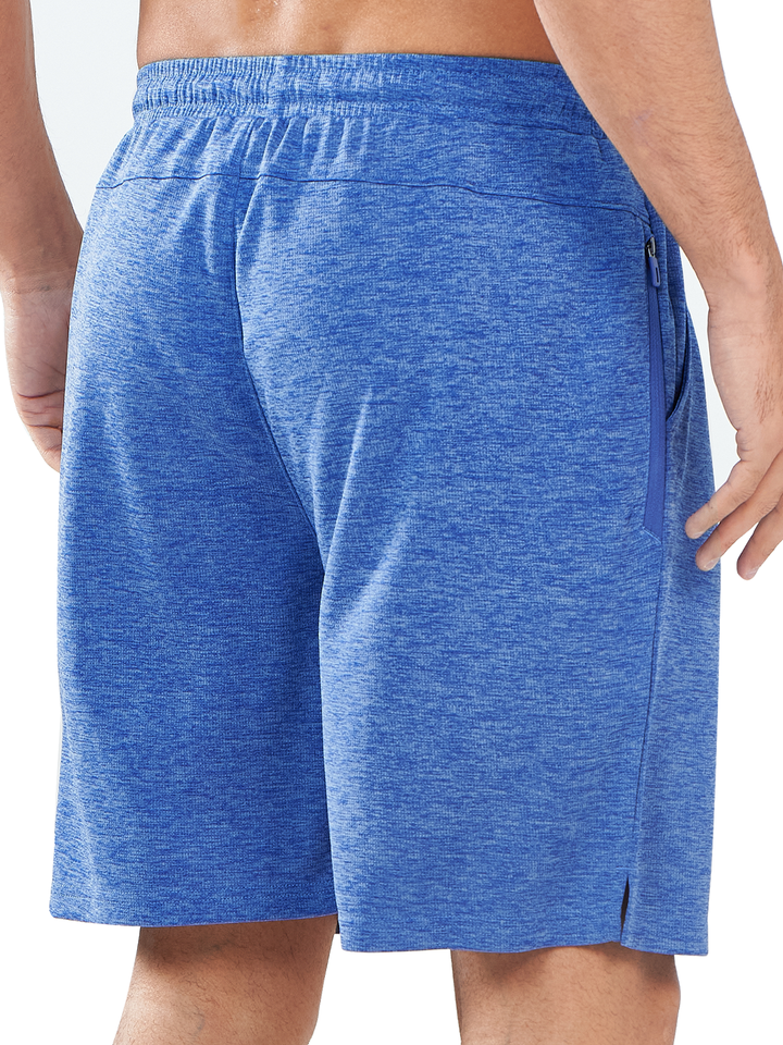 Northyard Men's Blue Heather Gym Workout 7 inch Mesh Shorts Quick Dry for Tennis Pickball Run Back