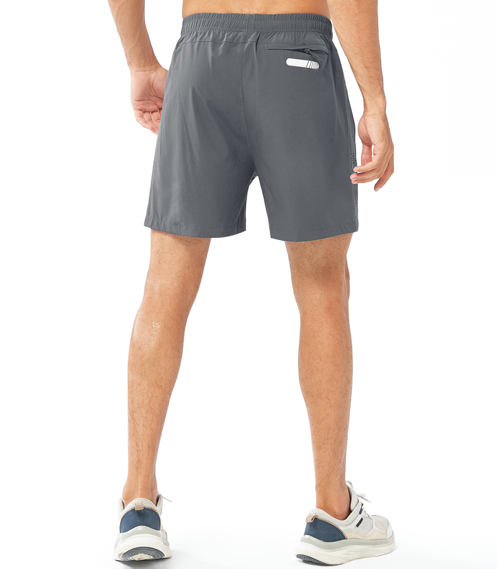 Men's Smoke Grey 5" Moisture Wicking Hiking Shorts Back