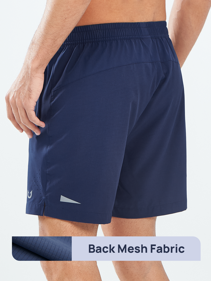 Northyard Men's Navy Breathable 5 inch Running Shorts with Pocket Lightweight for Gym Back