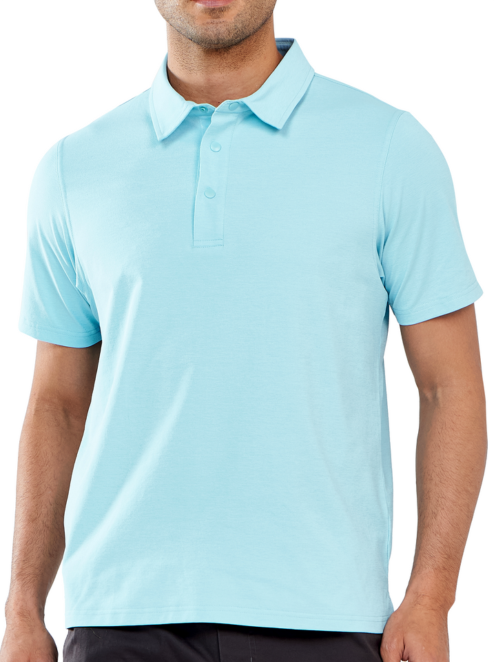 Northyard Men's Sky Blue Polo Athletic Short Sleeve Shirts Collared Tops for Golf Tennis