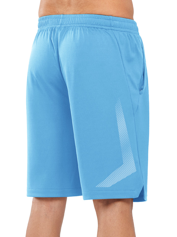 Northyard Men's Sky Blue Tennis 10" Long Mesh Shorts with Pockets for Basketball Workout Back