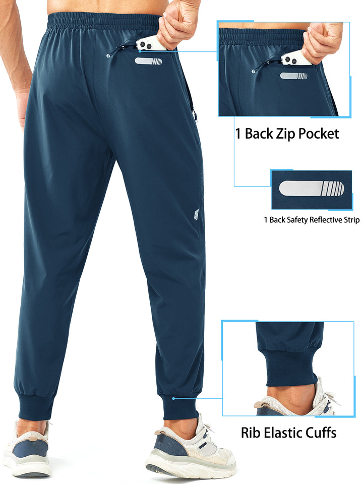 Men's Sea Blue Lightweight Athletic Joggers Gym Workout Sport Pants for Running Pockets