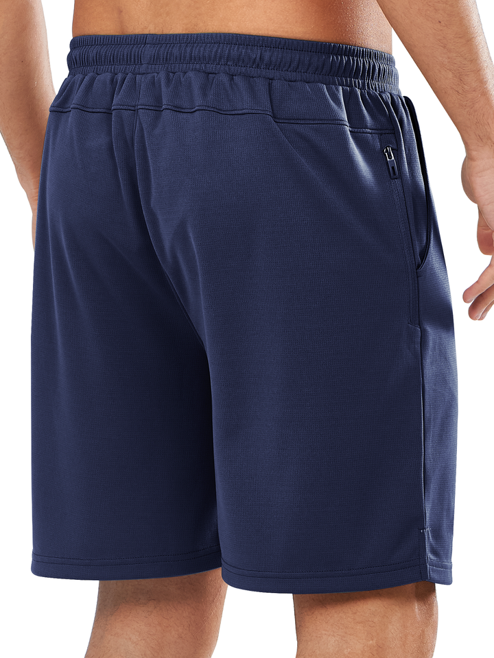 Northyard Men's Navy Gym Workout 7 inch Mesh Shorts Quick Dry for Tennis Pickball Run Back