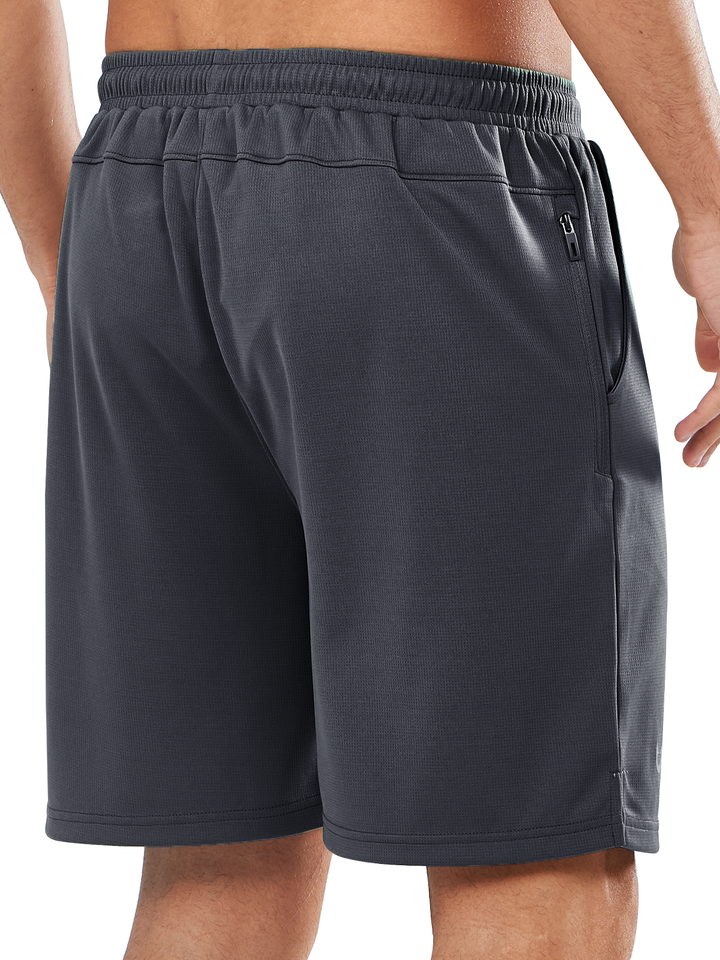 Northyard Men's Dark grey Gym Workout 7 inch Mesh Shorts Quick Dry for Tennis Pickball Run Back