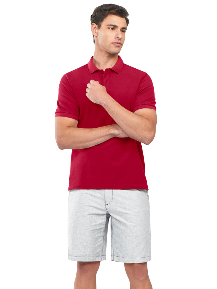 Northyard Men's Red Cotton Tennis Polo Shirts Golf Pickleball Casual Knitted T-Shirt