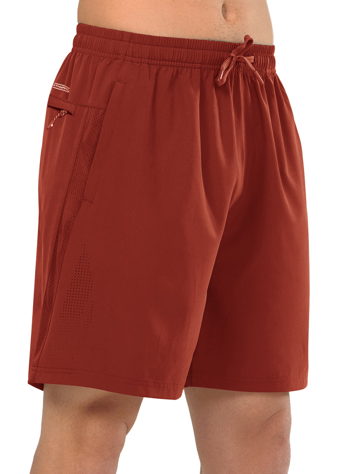 Men's Red Clay Gym Sweat 7" Moisture Wicking Shorts Breathable