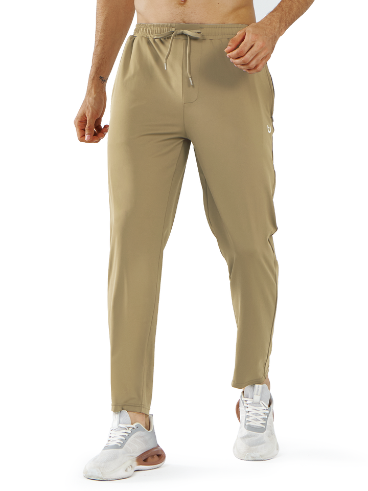 Northyard Men's Light Khaki Athletic Work Pants Lightweight Track Joggers for Gym Running Front