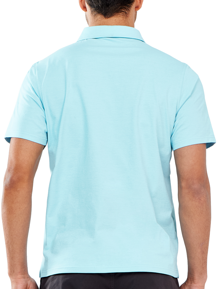 Northyard Men's Sky Blue Polo Athletic Short Sleeve Shirts Collared Tops for Golf Tennis Back