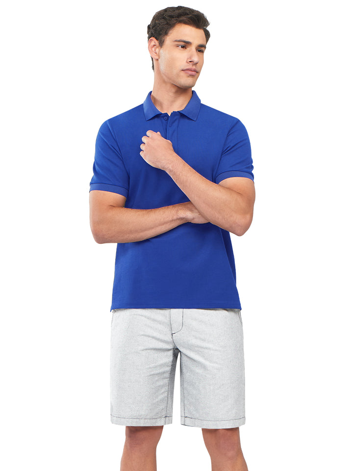 Northyard Men's Royal Blue Cotton Tennis Polo Shirts Golf Pickleball Casual Knitted T-Shirt Front