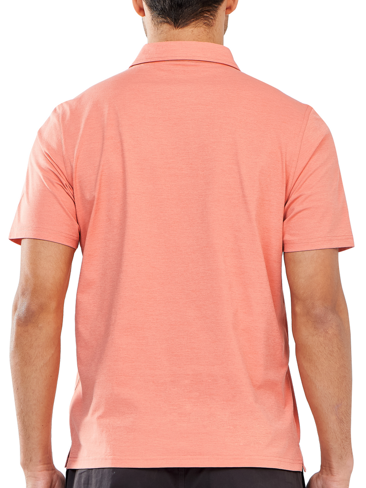 Northyard Men's Pink Polo Athletic Short Sleeve Shirts Collared Tops for Golf Tennis Back