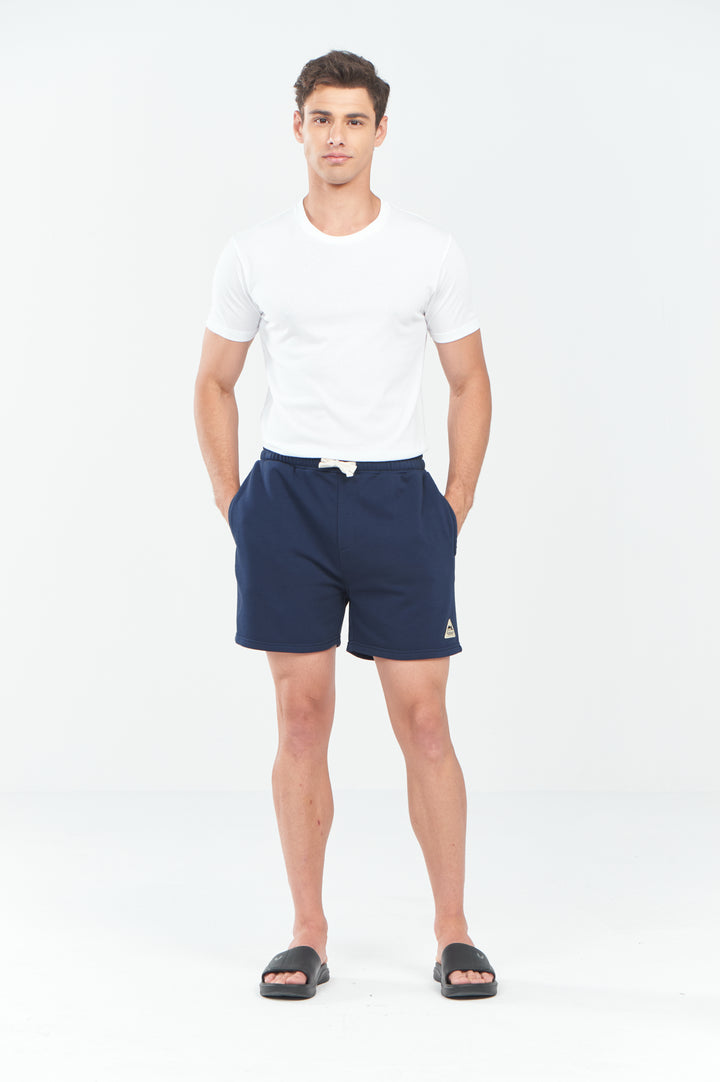 Northyard Men's Navy Cotton 5 inch Lounge Sweat Shorts with Pockets for Work Running Fashion